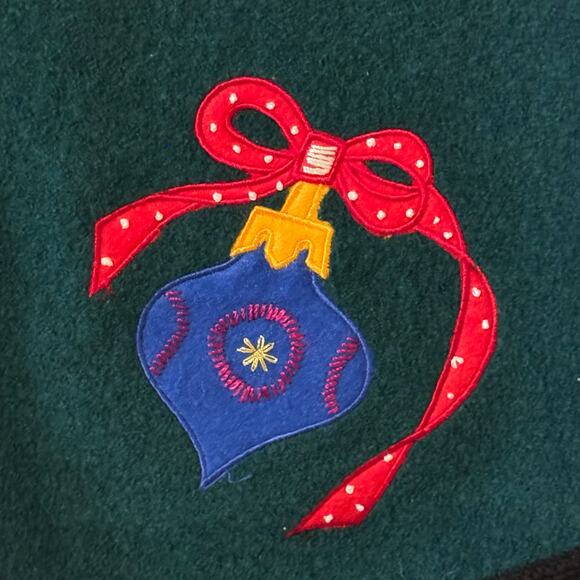 Vintage Boiled Wool Size Large Lisa International Zip Up Christmas Vest - Picture 7 of 10